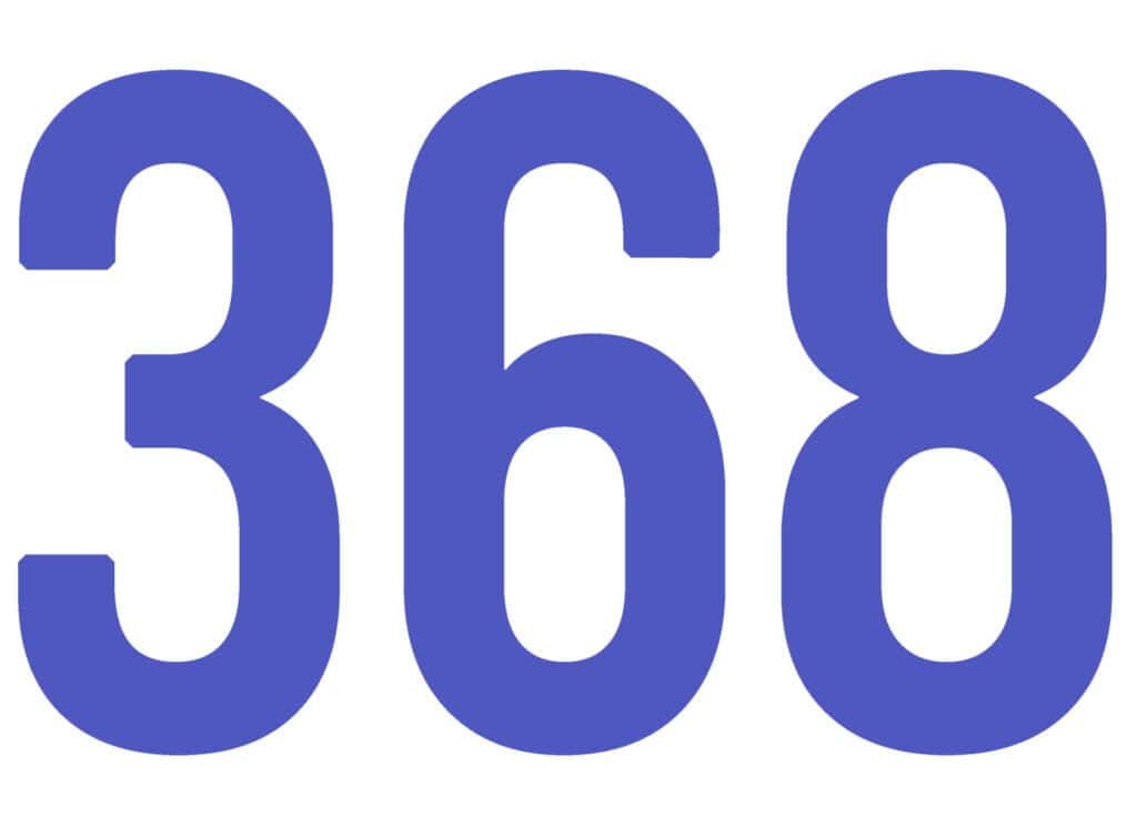 Blue numerical graphic displaying "3680" representing address or contact number.