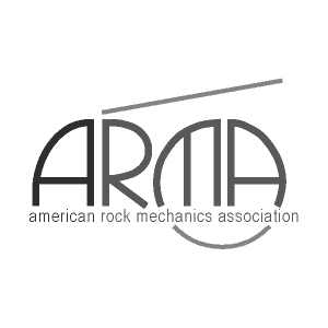 Arrow logo graphic for American Rock Mechanics Association showcasing modern design suitable for web and branding.