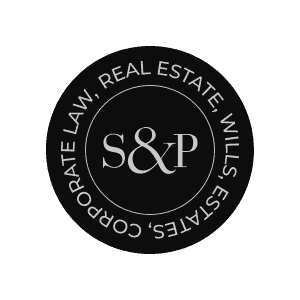 S&P Real Estate logo featuring cannabis, liquor, and tobacco symbols in black and white for cannabis, liquor, and tobacco licensing and consulting services in Durham Region, Bowmanville, Oshawa.