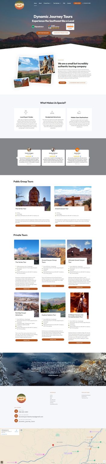Vibrant images showcasing Sedona tours with scenic landscapes and iconic landmarks, highlighting the adventure and exploration opportunities offered by Dynamic Journey Tours in the Southwest.
