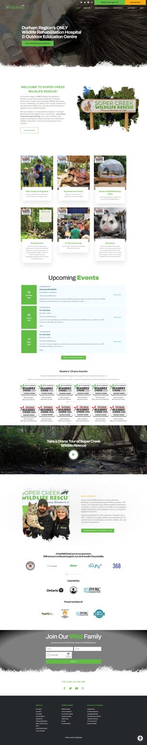 Durham Region wildlife rescue and education center promoting conservation efforts and community engagement in Bowmanville, Ontario.