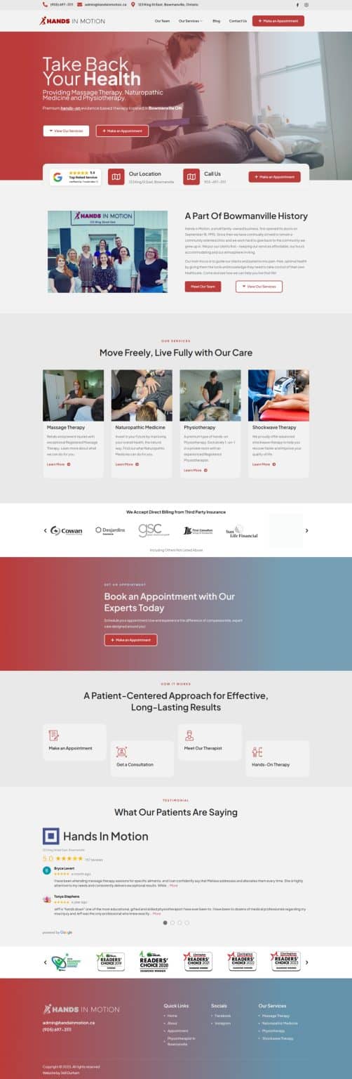 Massage therapy clinic in Bowmanville providing naturopathic medicine and physiotherapy services for optimal health and well-being.